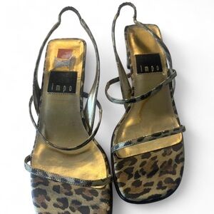 Impo Gold and Brown Leopard Sandals